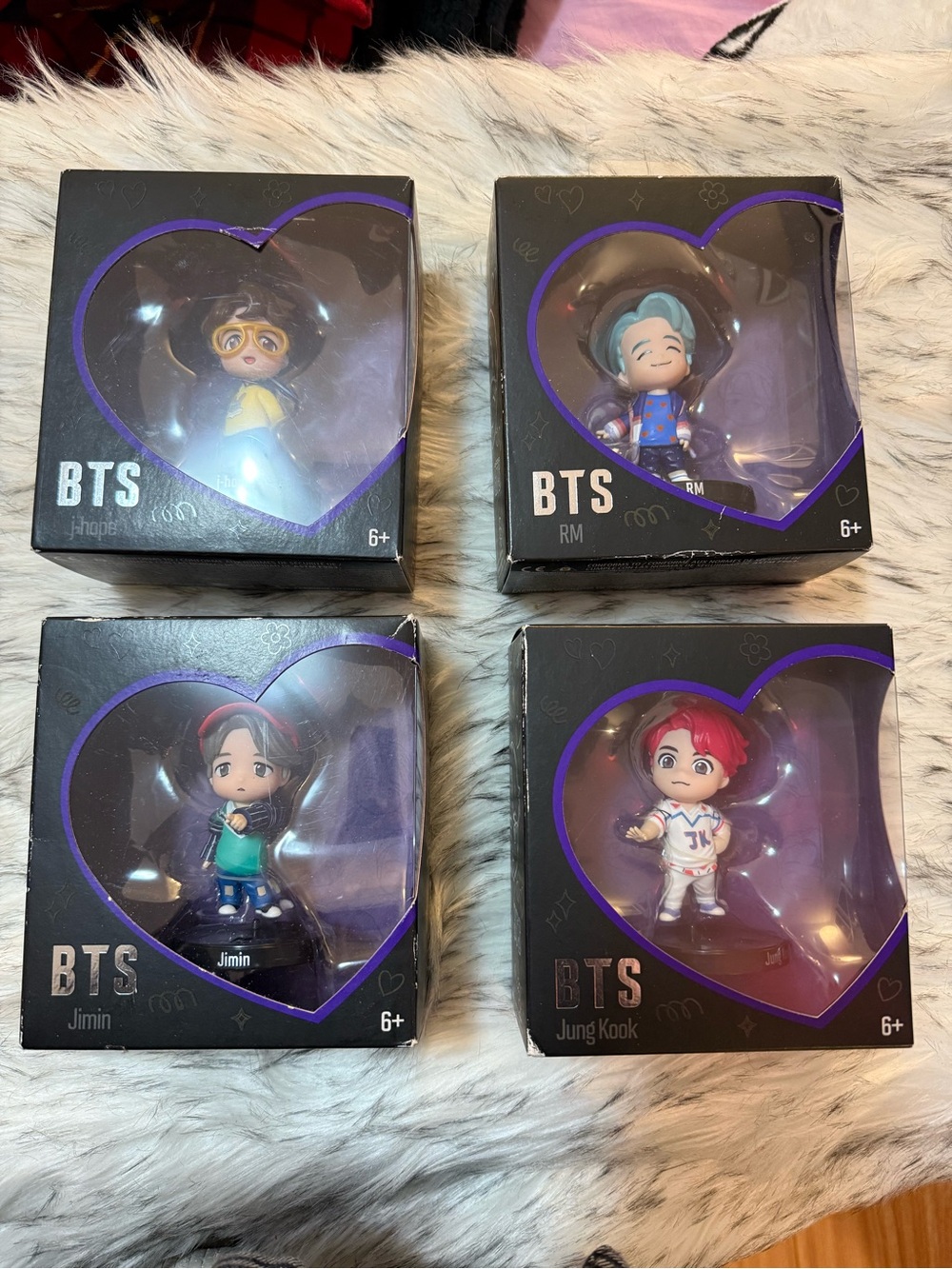 Official BigHit BTS Mini Mattel Figures - 4 (J-Hope, RM, Jimin, Jung Kook)